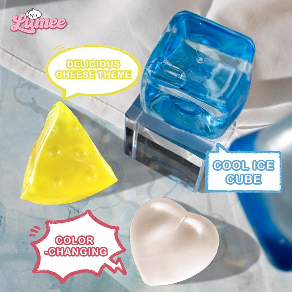 Squishy Collection: Cheese Block, Color-Changing Heart, And Ice Block | Stress Relief Toys For All Ages | Perfect Gift