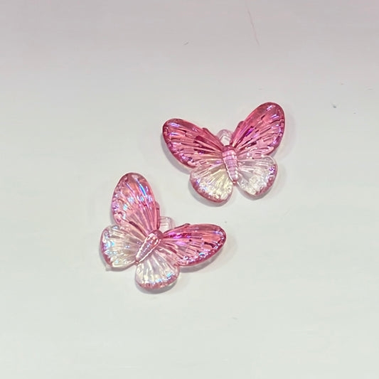 Pink Small Transparent Butterfly