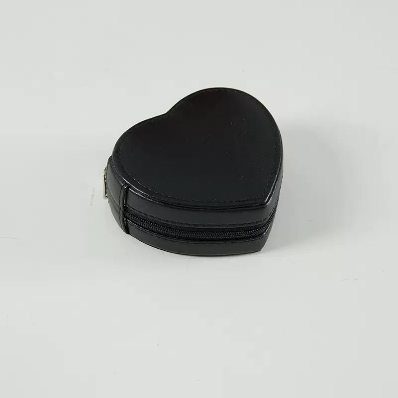 Plain Mini Heart Traveling Jewelry Box