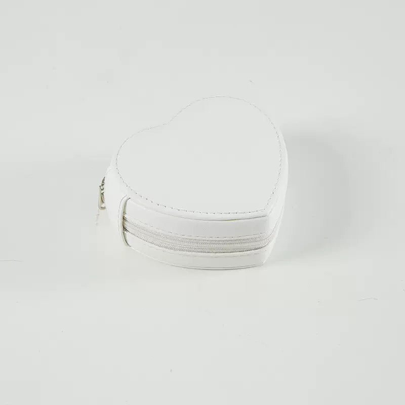 Plain Mini Heart Traveling Jewelry Box