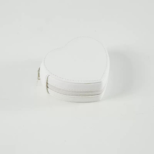 Plain Mini Heart Traveling Jewelry Box