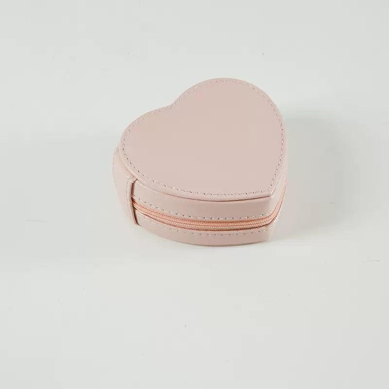 Plain Mini Heart Traveling Jewelry Box