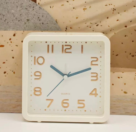 Plain Acrylic Clock with Alarm (White)